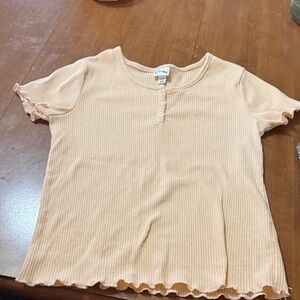 Art Class Light Peach Ribbed Top